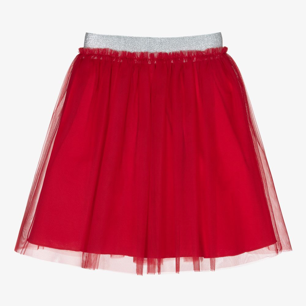 Il Gufo-Girls Red Tulle Skirt | Childrensalon Outlet
