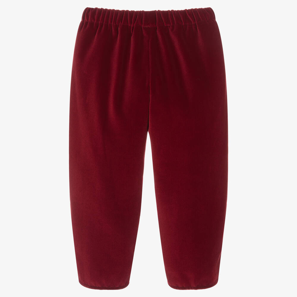 Il Gufo-بنطلون قطيفة لون أحمر برغندي للبنات | Childrensalon Outlet