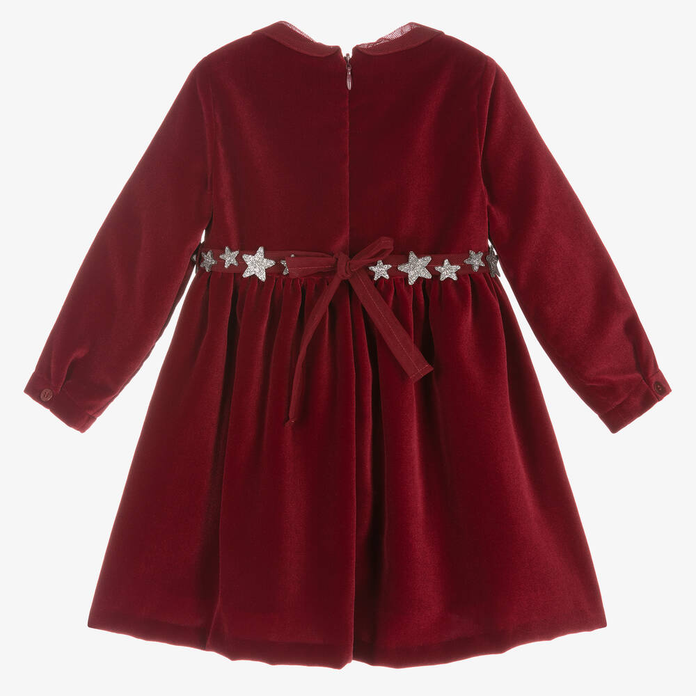 Girls red velvet dress best sale