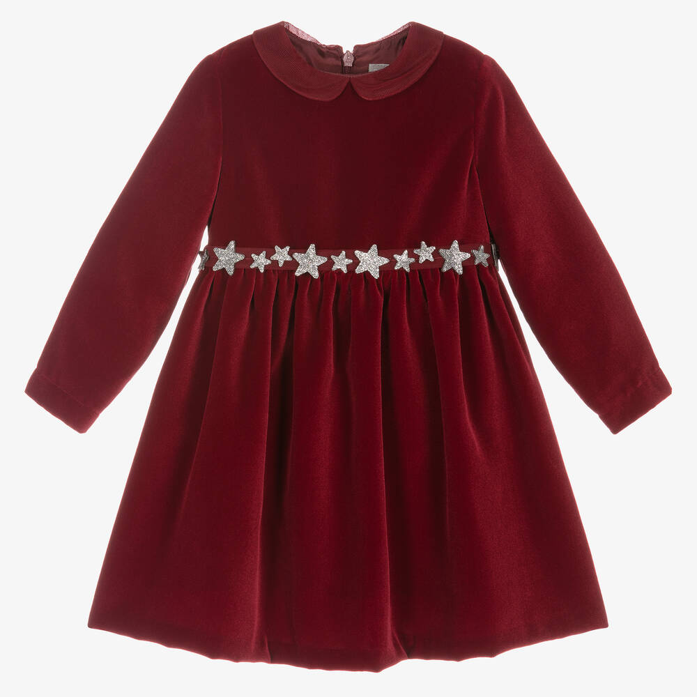 Il Gufo - Girls Red Velvet Dress | Childrensalon