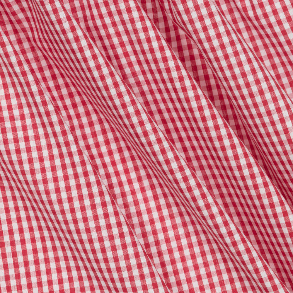 Il Gufo-Girls Red & White Cotton Gingham Dress | Childrensalon Outlet