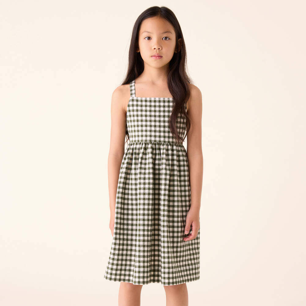 Il Gufo-Girls Seersucker Gingham Sundress | Childrensalon Outlet