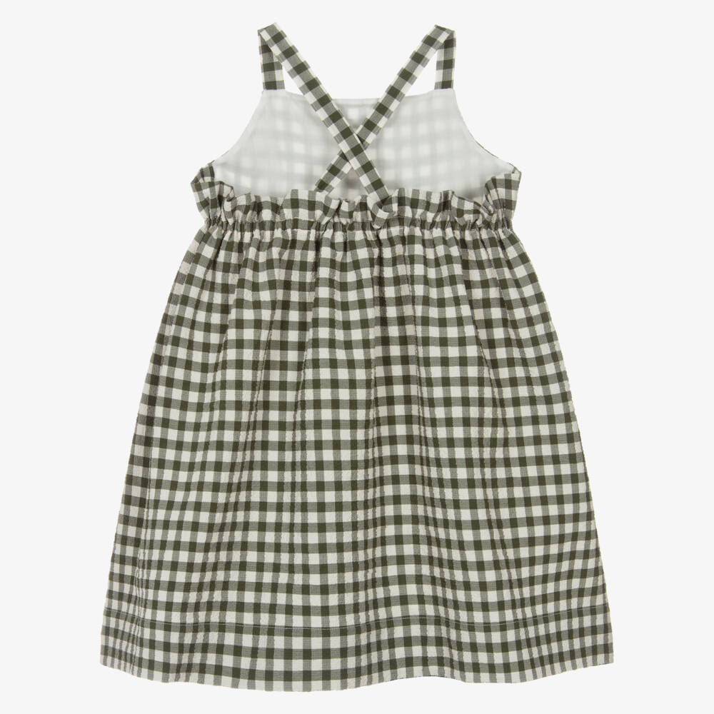 Il Gufo-Girls Seersucker Gingham Sundress | Childrensalon Outlet