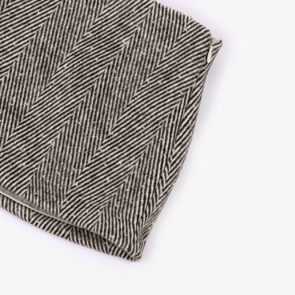 Il Gufo-Girls Shimmering Herringbone Skirt | Childrensalon Outlet