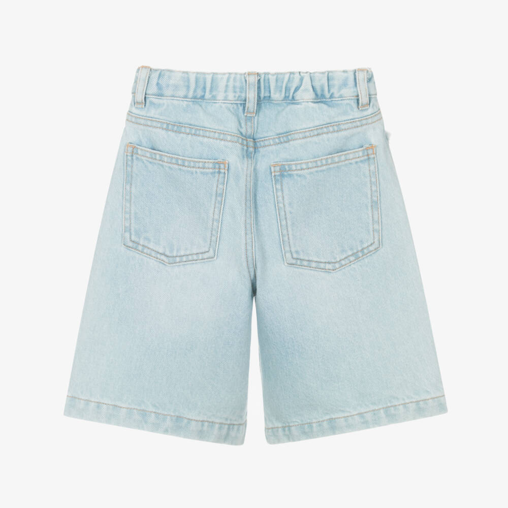 Il Gufo-Джинсовые бермуды небесного оттенка для девочек | Childrensalon Outlet
