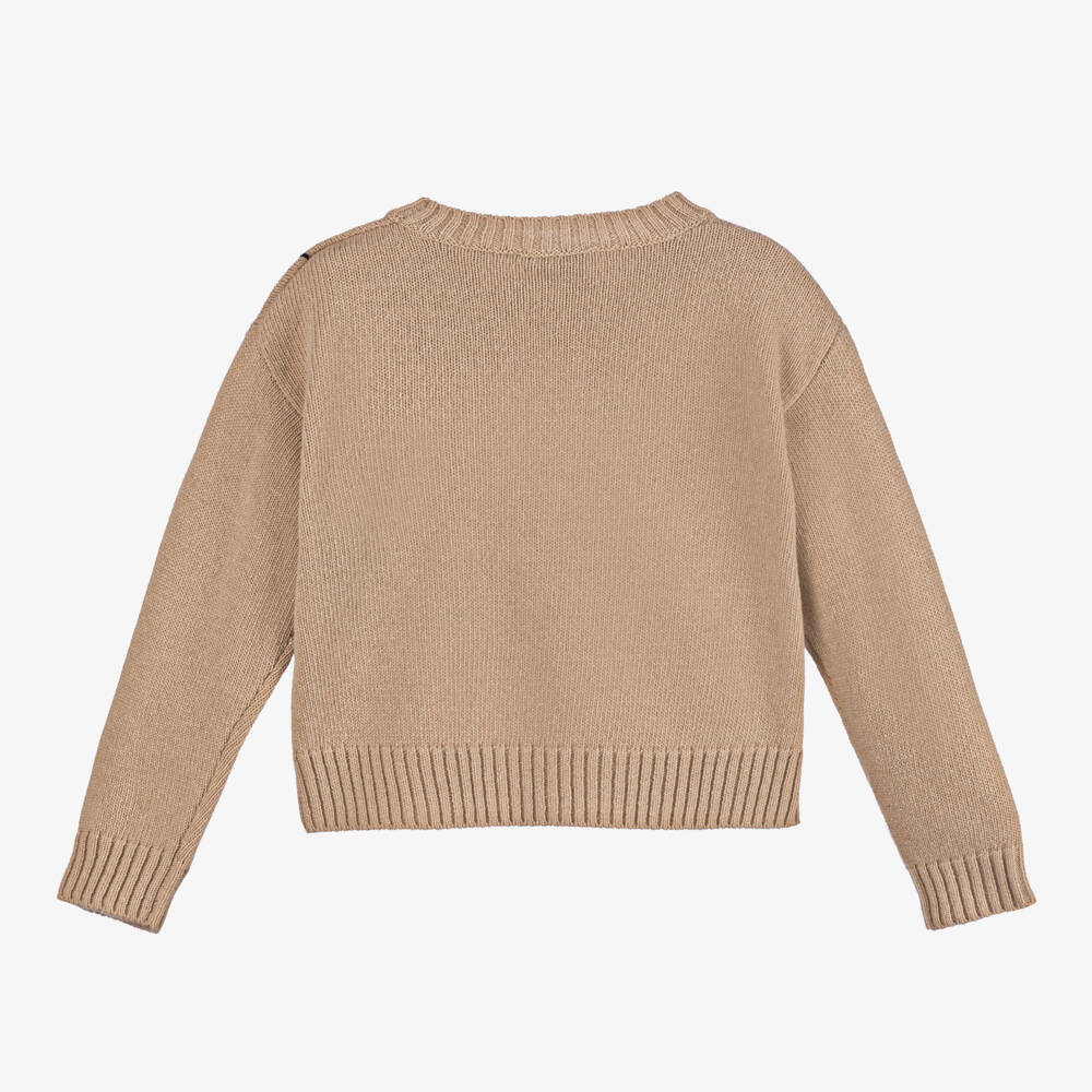 Il Gufo-Бежевый шерстяной свитер для девочек | Childrensalon Outlet