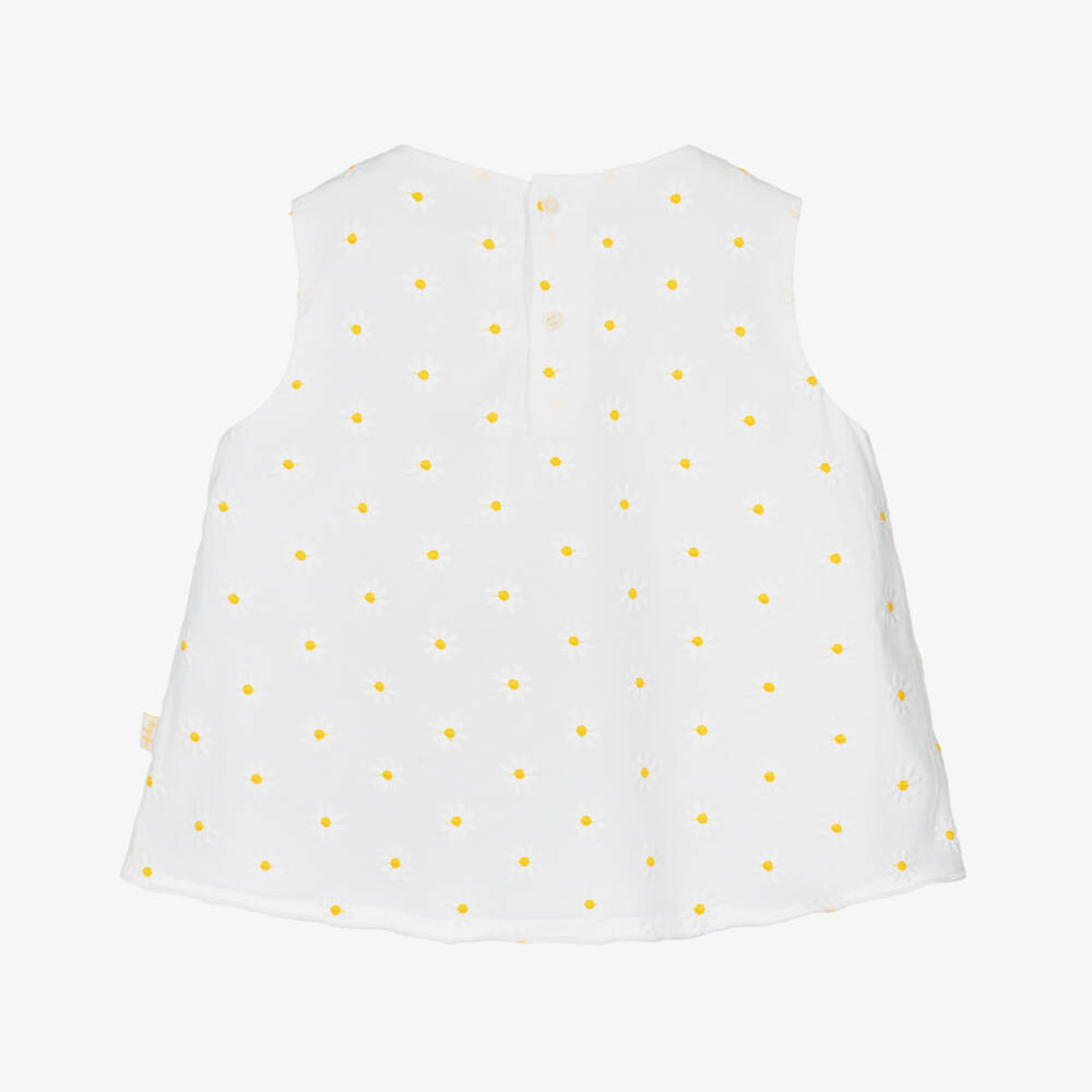 Il Gufo-Весенняя хлопковая блузка с ромашками для девочек | Childrensalon Outlet