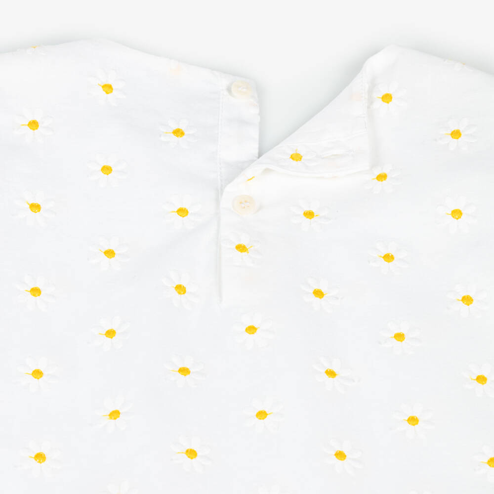 Il Gufo-Весенняя хлопковая блузка с ромашками для девочек | Childrensalon Outlet