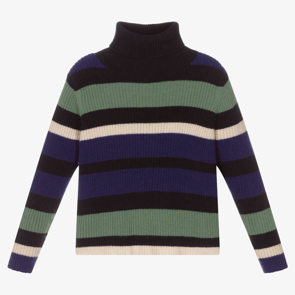Il Gufo - Girls Striped Wool Sweater | Childrensalon