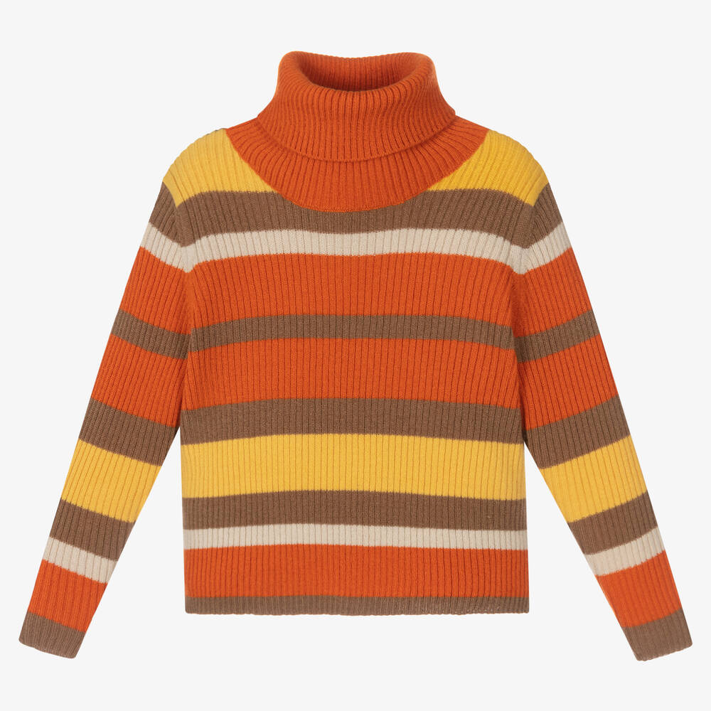 Il Gufo - Girls Striped Wool Sweater | Childrensalon