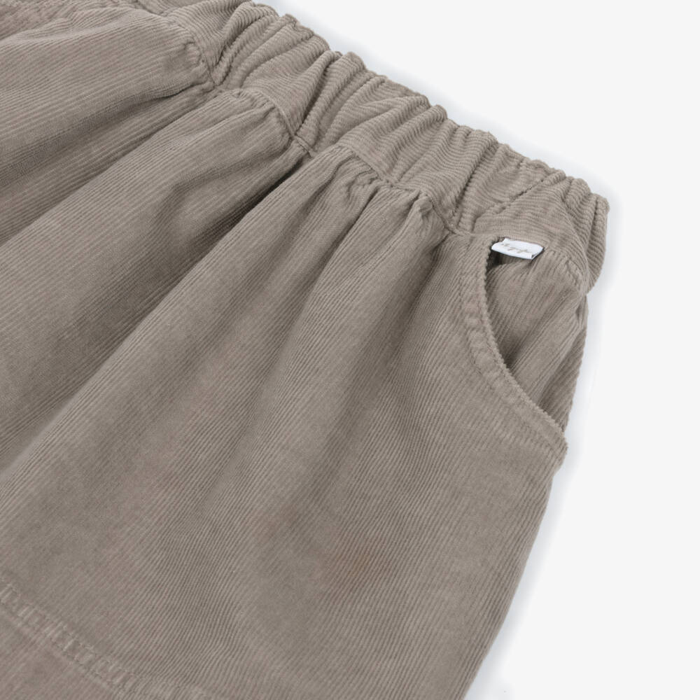 Il Gufo-Girls Taupe Corduroy Skirt | Childrensalon Outlet