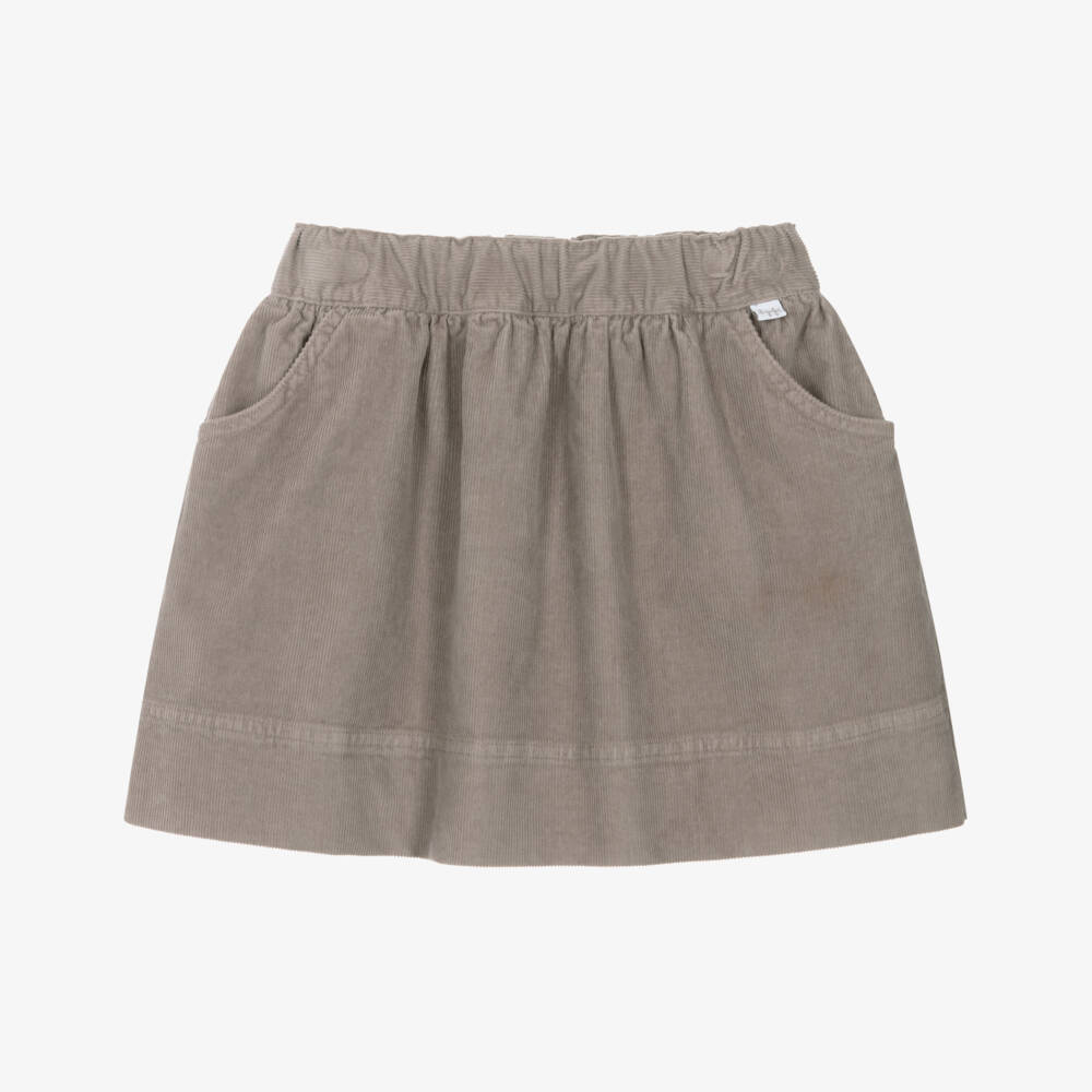 Il Gufo-Girls Taupe Corduroy Skirt | Childrensalon Outlet