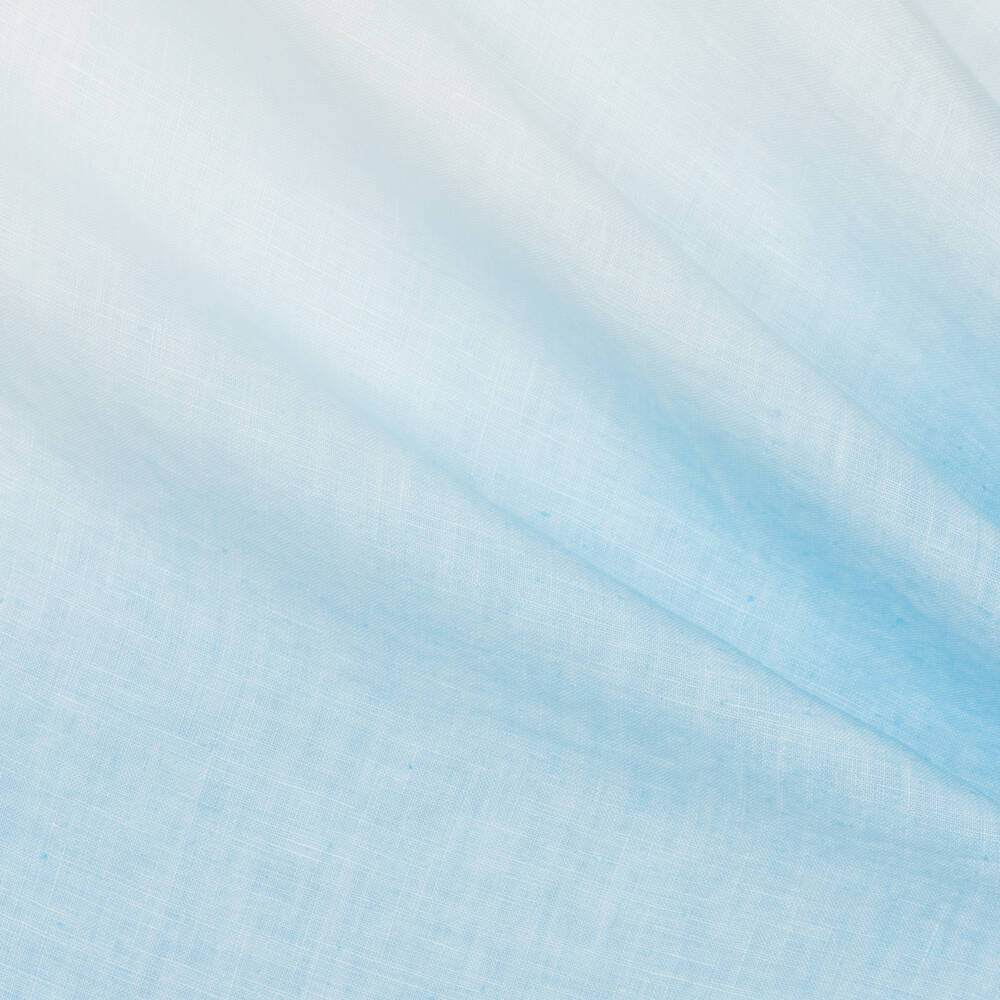 Il Gufo-Girls White & Blue Linen Ombré Dress | Childrensalon Outlet