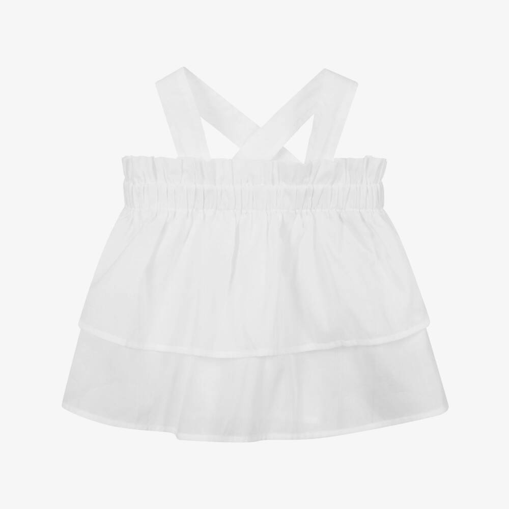 Il Gufo-Белая хлопковая блузка для девочек | Childrensalon Outlet