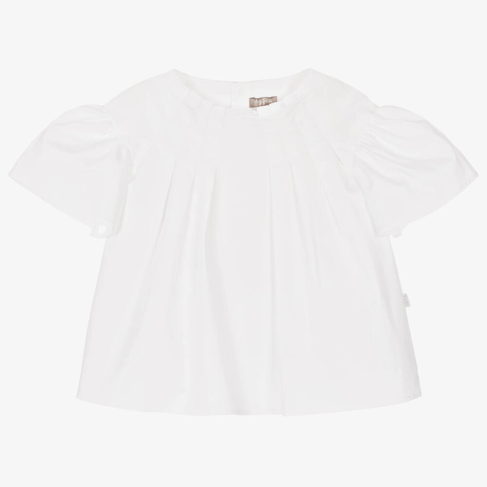 Il Gufo - Белая хлопковая блузка для девочек | Childrensalon