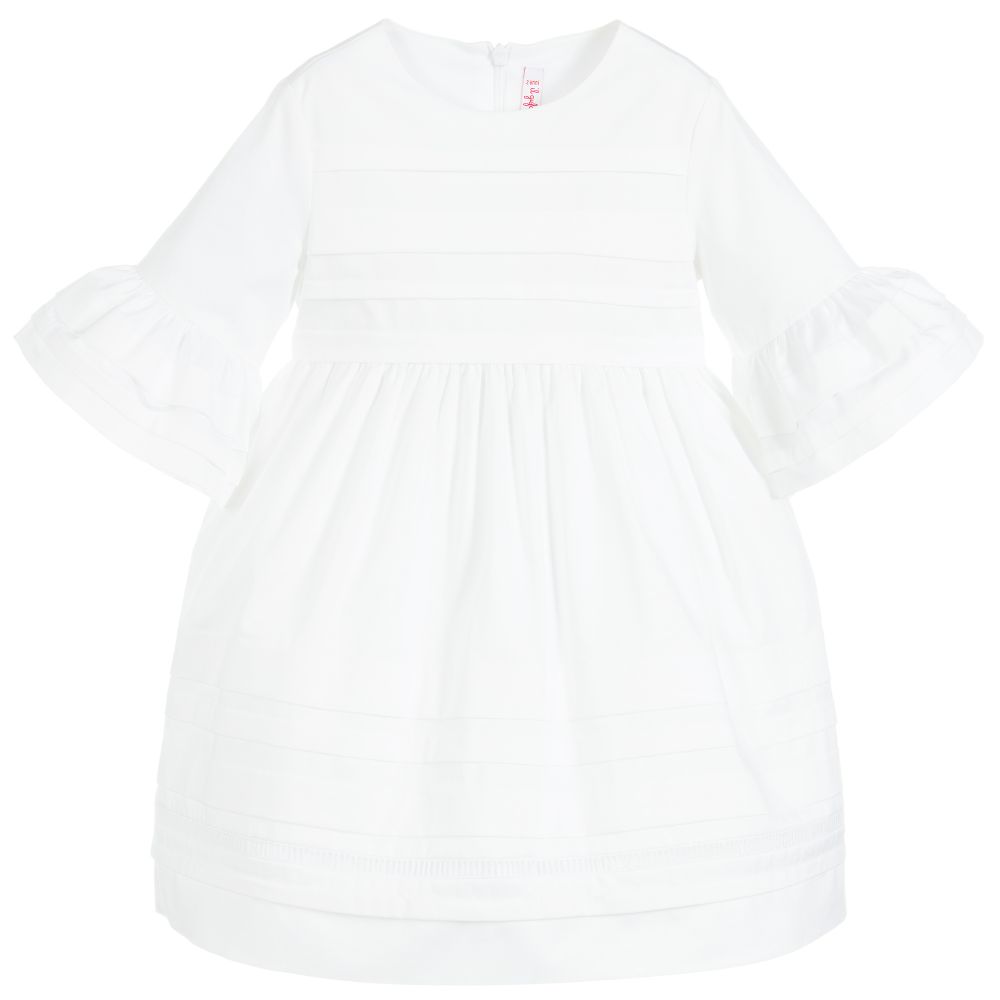 Il Gufo - Girls White Cotton Dress | Childrensalon