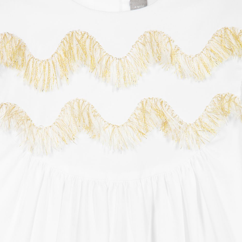 Il Gufo-Белое хлопковое платье для девочек | Childrensalon Outlet