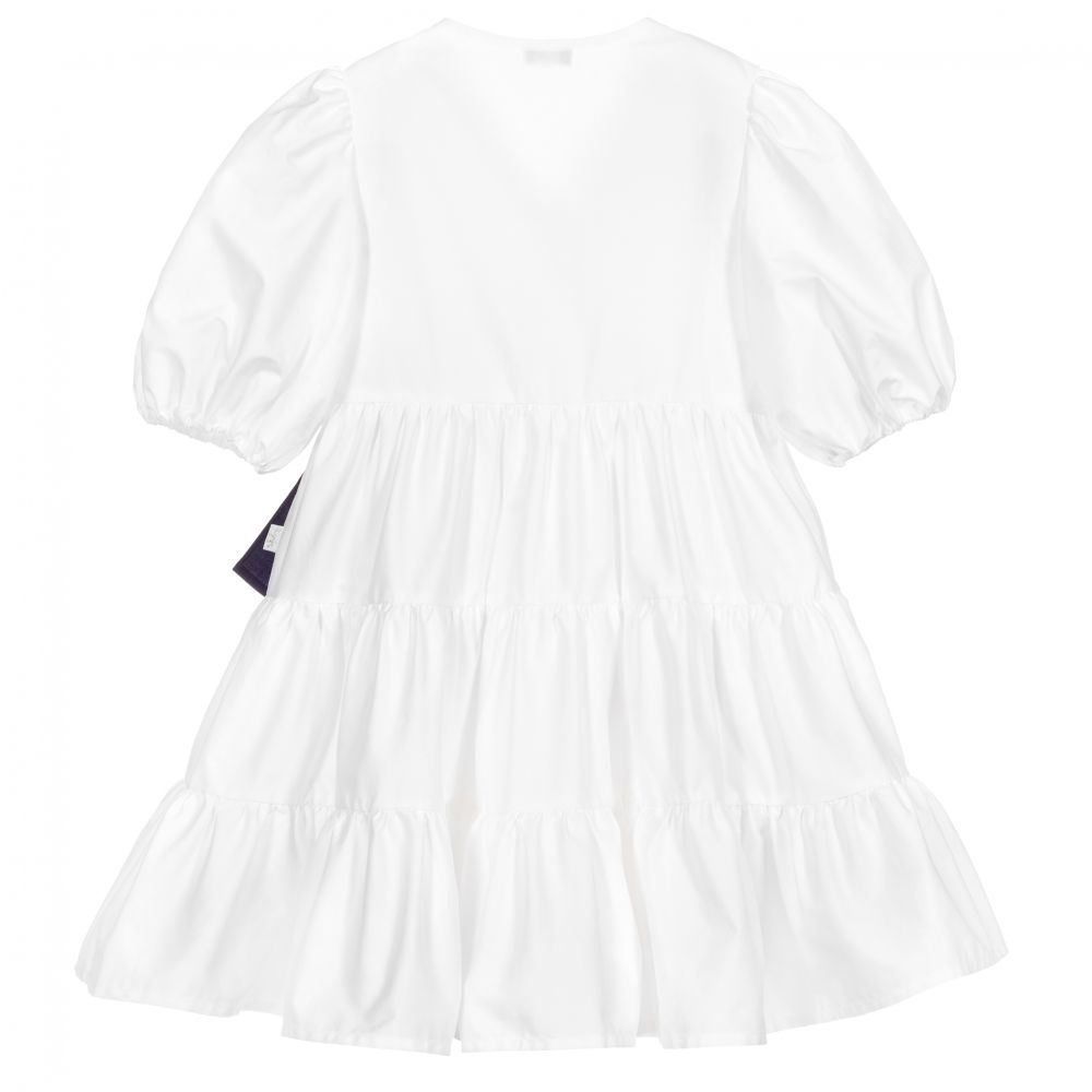 Il Gufo - Girls White Cotton Dress | Childrensalon Outlet