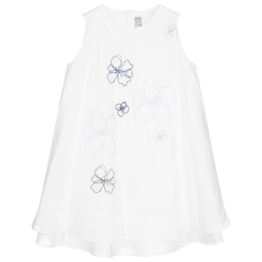 Il Gufo - Girls White Cotton Dress | Childrensalon