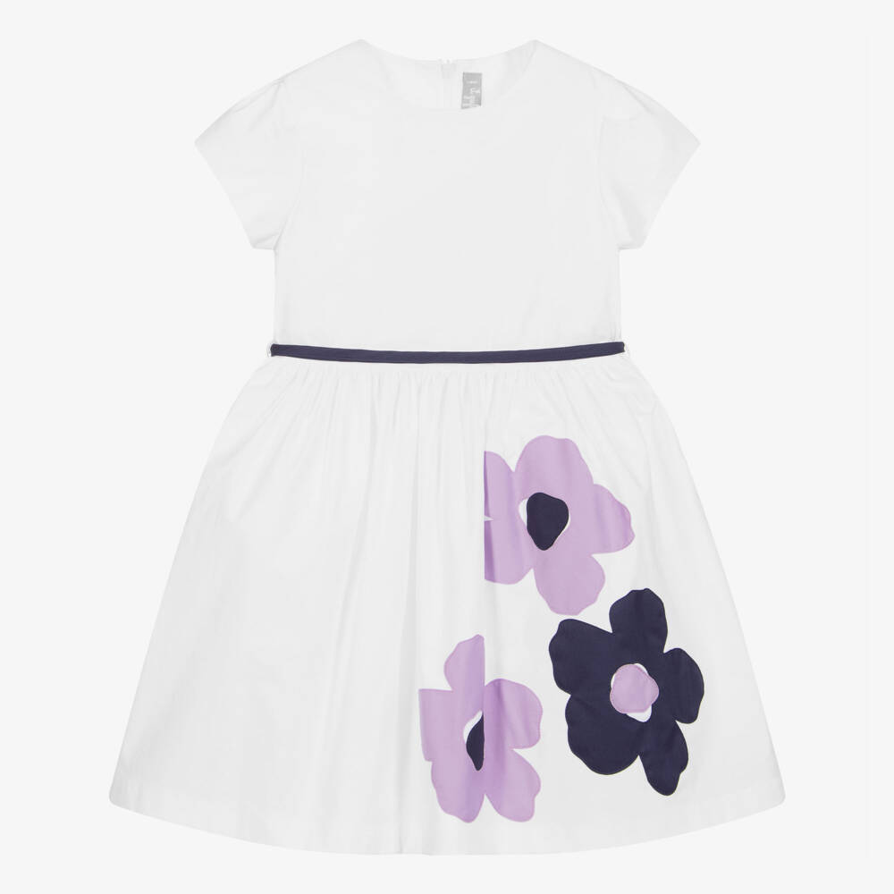 Il Gufo-فستان قطن بوبلين لون أبيض | Childrensalon Outlet