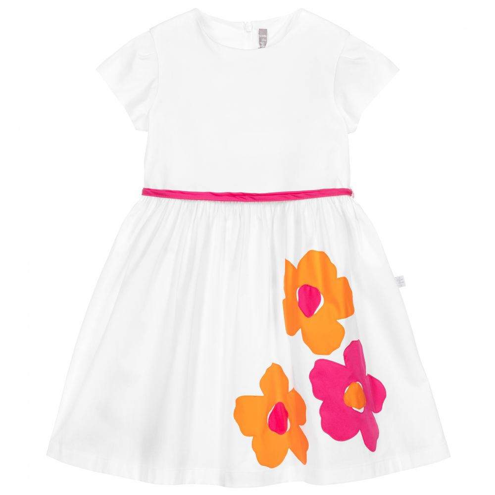 Il Gufo - Girls White Cotton Dress | Childrensalon