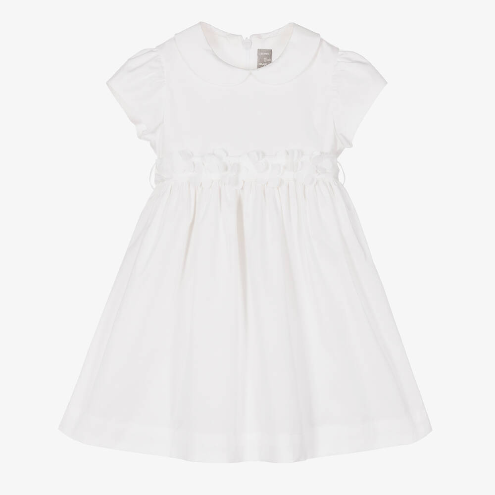 Il Gufo - Robe blanche en coton fille | Childrensalon