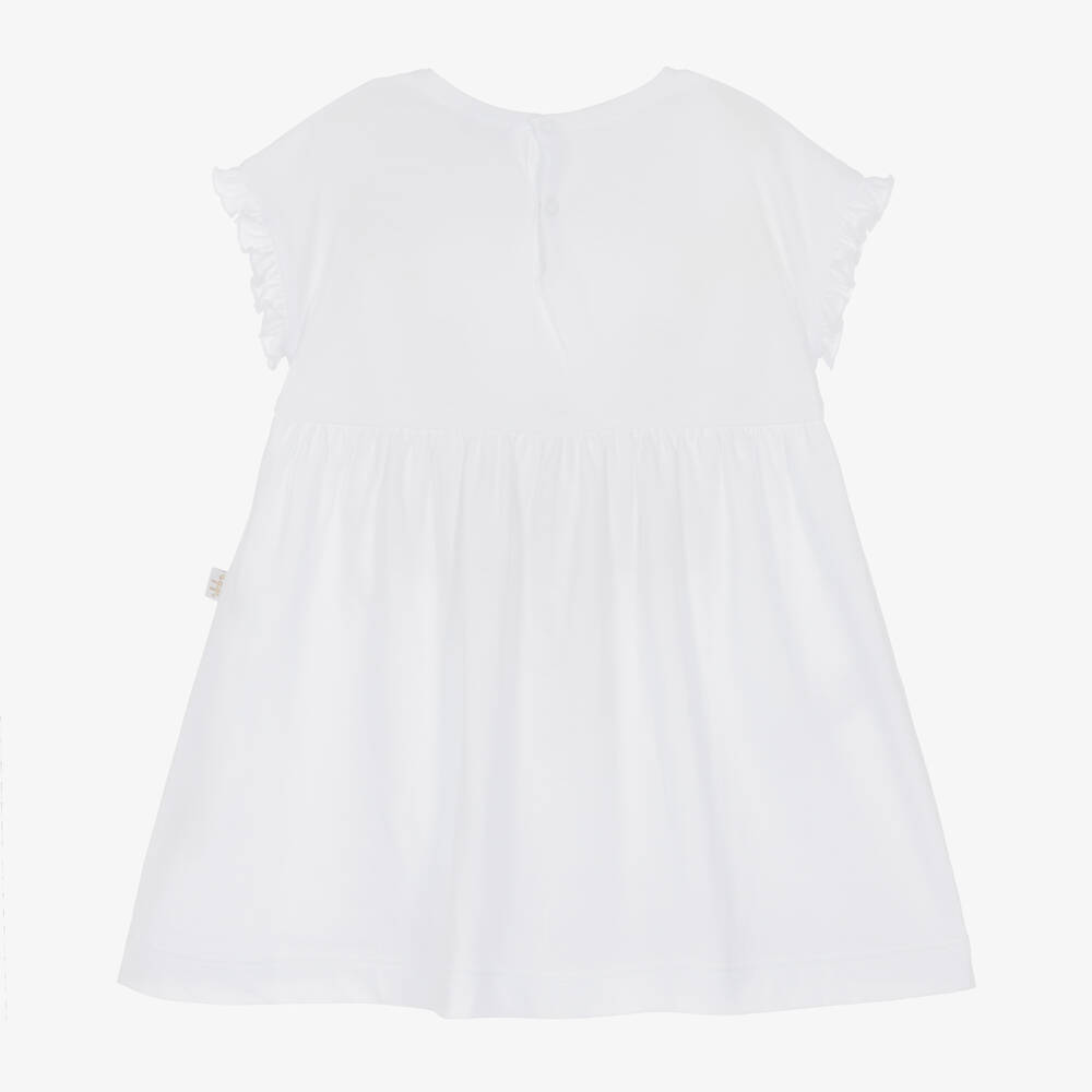 Il Gufo-Girls White Cotton Dress | Childrensalon Outlet
