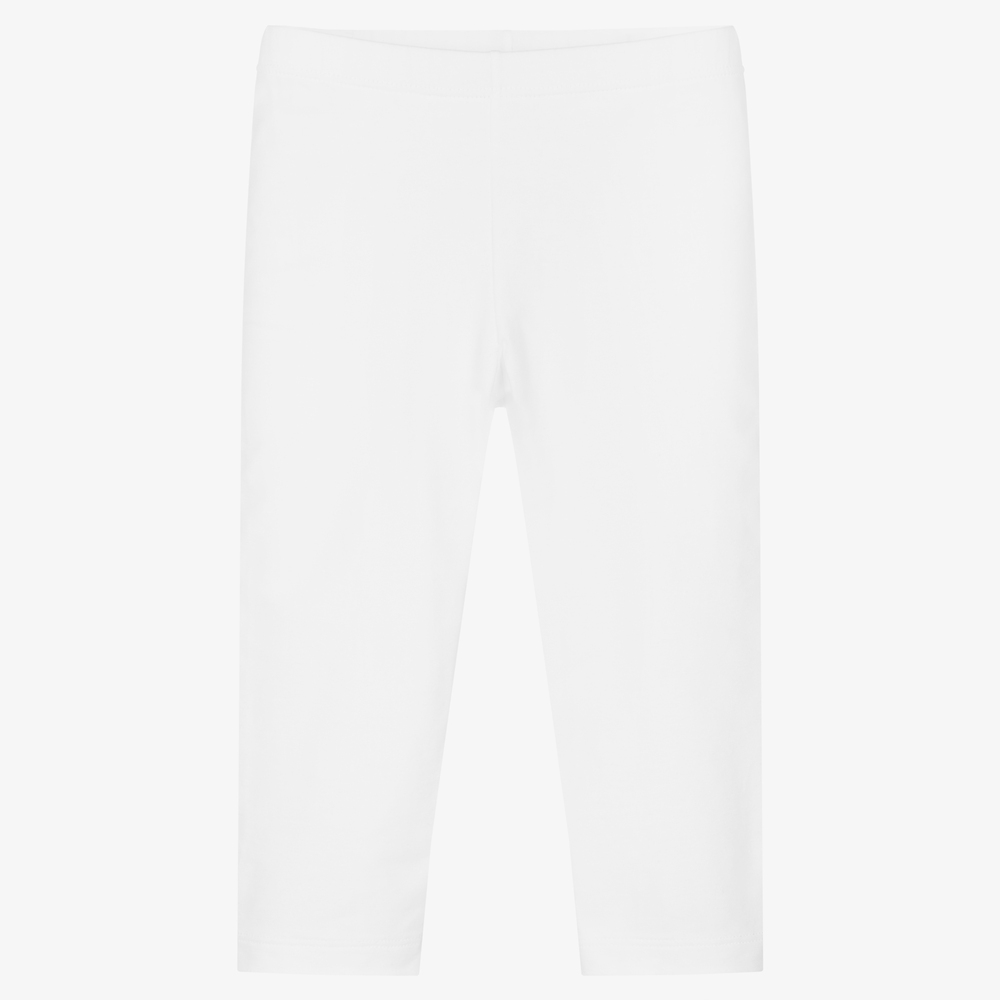 Il Gufo - Girls White Cotton Leggings | Childrensalon