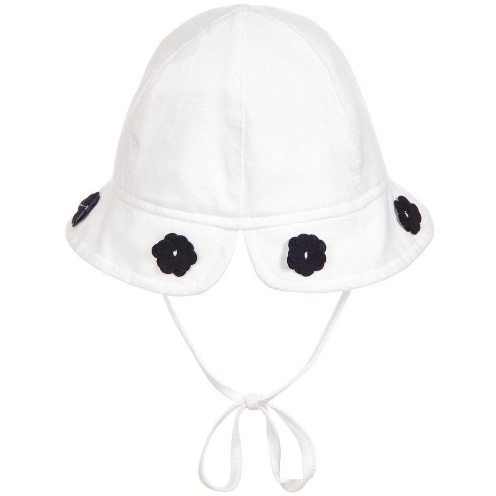 Il Gufo-Girls White Cotton Sun Hat | Childrensalon Outlet