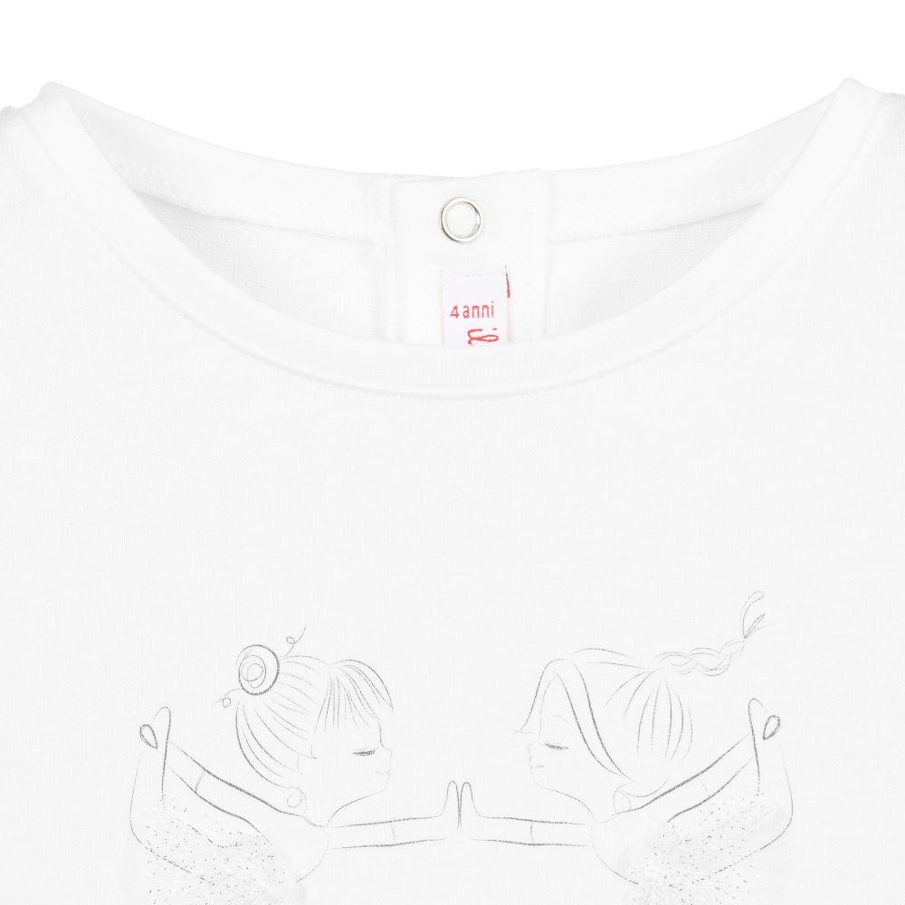 Il Gufo-Белый топ из хлопка для девочек | Childrensalon Outlet