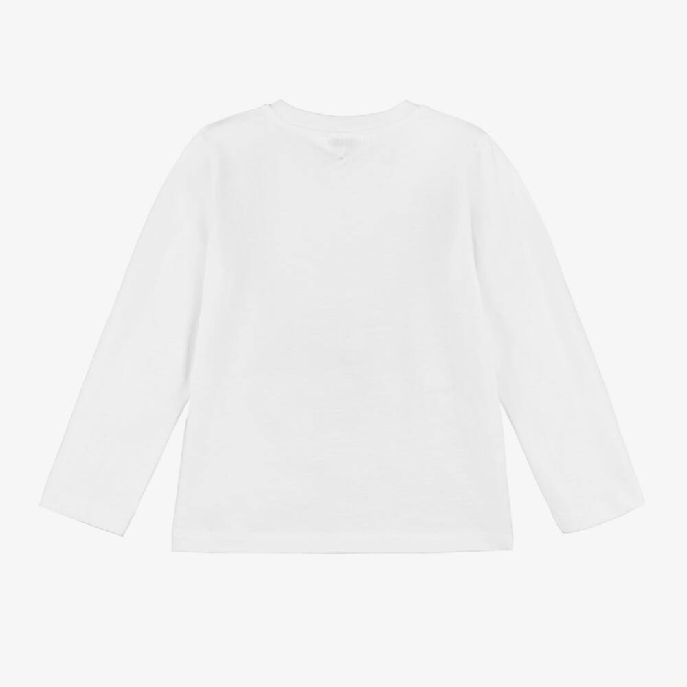 Il Gufo-Girls White Floral Cotton Tee | Childrensalon Outlet