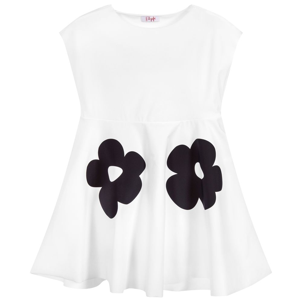 Il Gufo - Girls White Floral Dress | Childrensalon