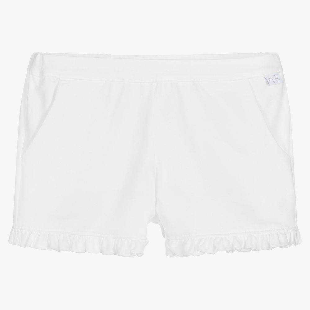 Il Gufo - Girls White Frill Shorts | Childrensalon