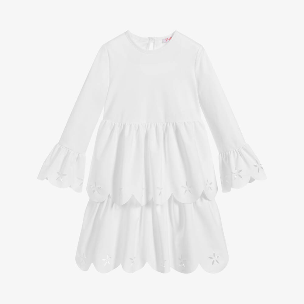 Il Gufo-فستان جيرسي لون أبيض | Childrensalon Outlet