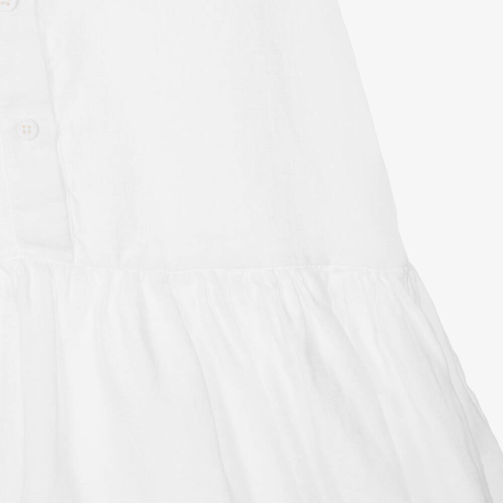 Il Gufo-Girls White Linen Dress | Childrensalon Outlet