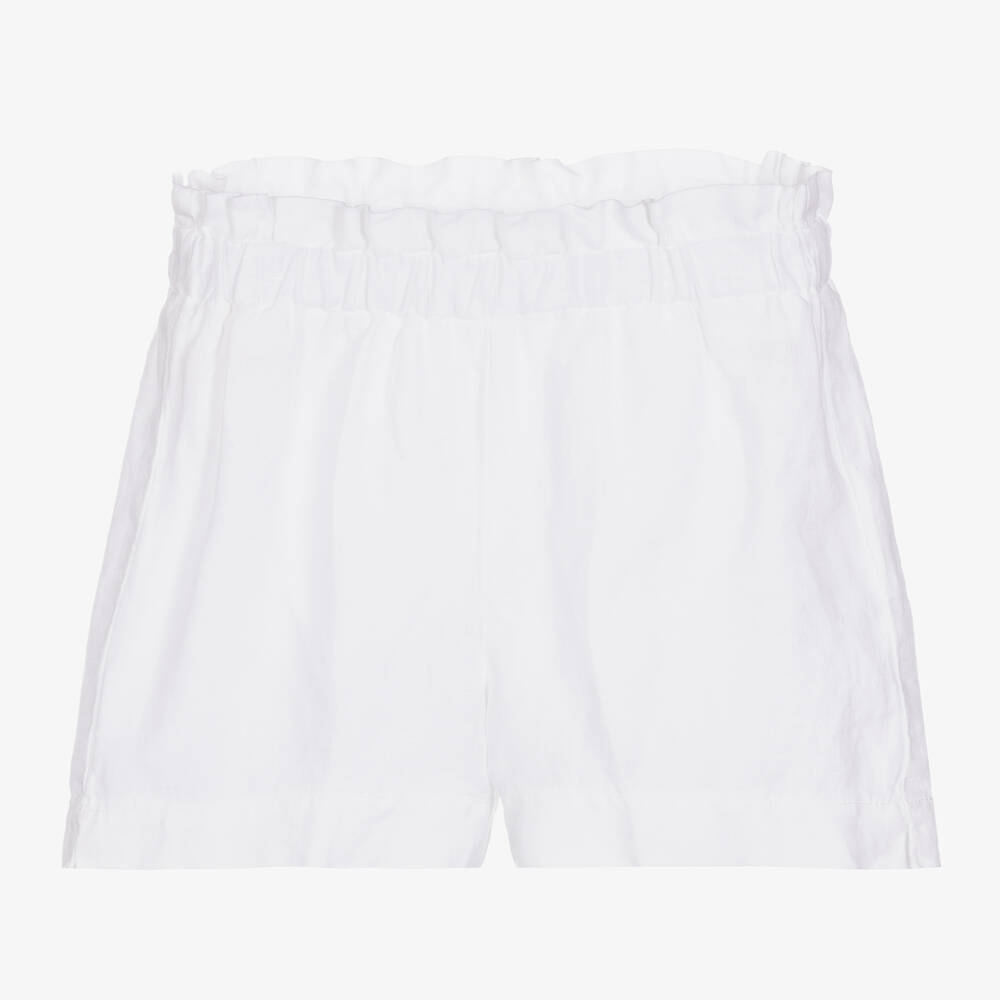 Il Gufo - Girls White Linen Shorts | Childrensalon