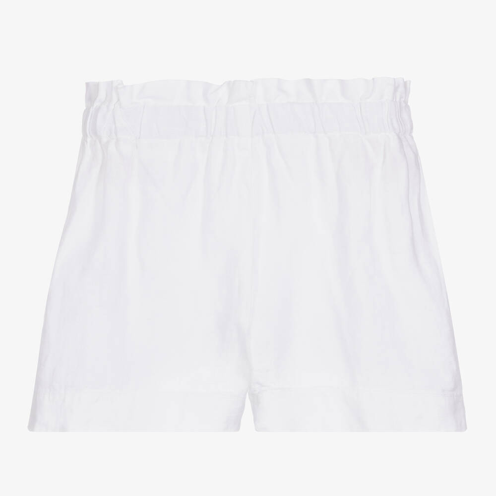 Il Gufo-Белые льняные шорты для девочек | Childrensalon Outlet