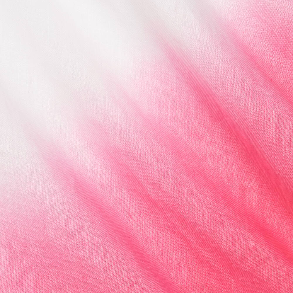 Il Gufo-Girls White & Pink Linen Ombré Dress | Childrensalon Outlet