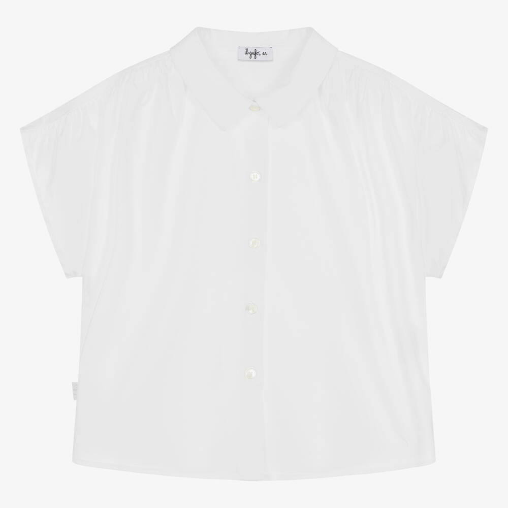Il Gufo-Girls White Poplin Blouse | Childrensalon Outlet