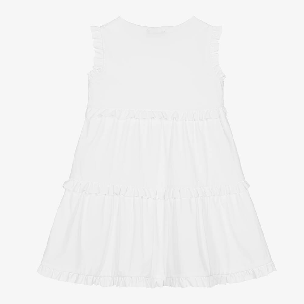 Il Gufo-Белое многоярусное платье | Childrensalon Outlet