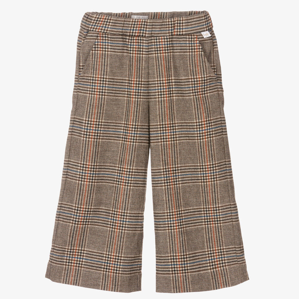 Il Gufo - Girls Wide-Leg Check Trousers | Childrensalon