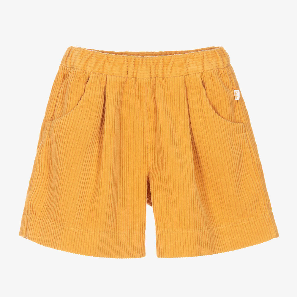 Il Gufo - Girls Yellow Corduroy Shorts | Childrensalon