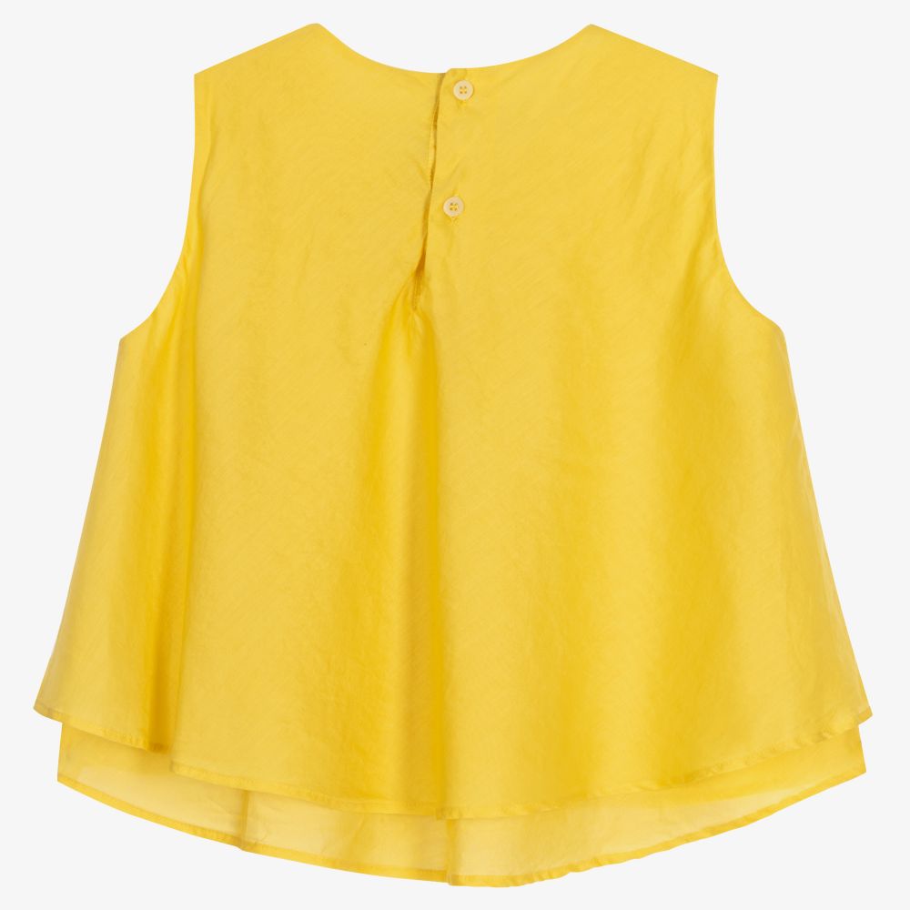 Il Gufo-Желтая хлопковая блузка для девочек | Childrensalon Outlet
