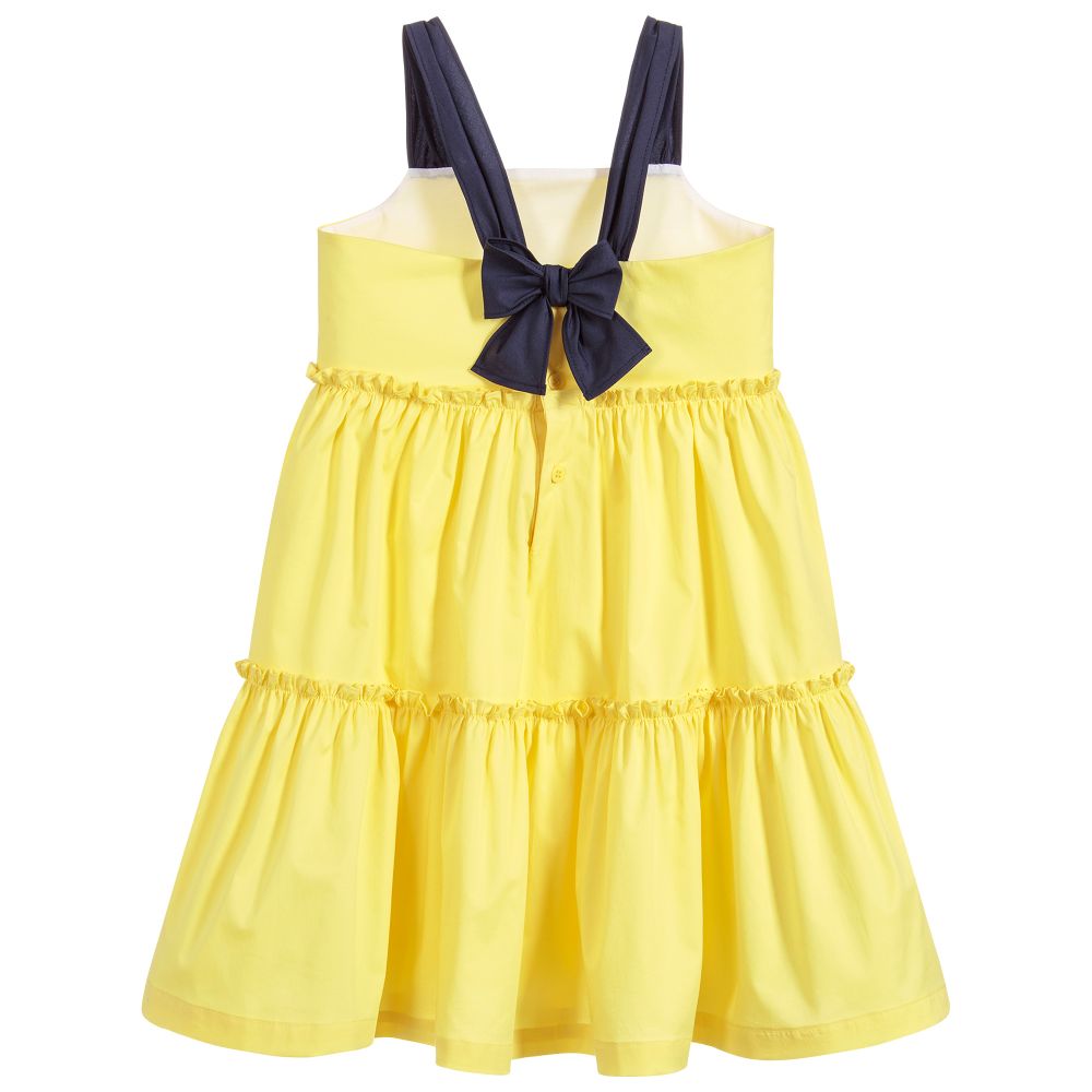 Il Gufo-Girls Yellow Cotton Dress | Childrensalon Outlet