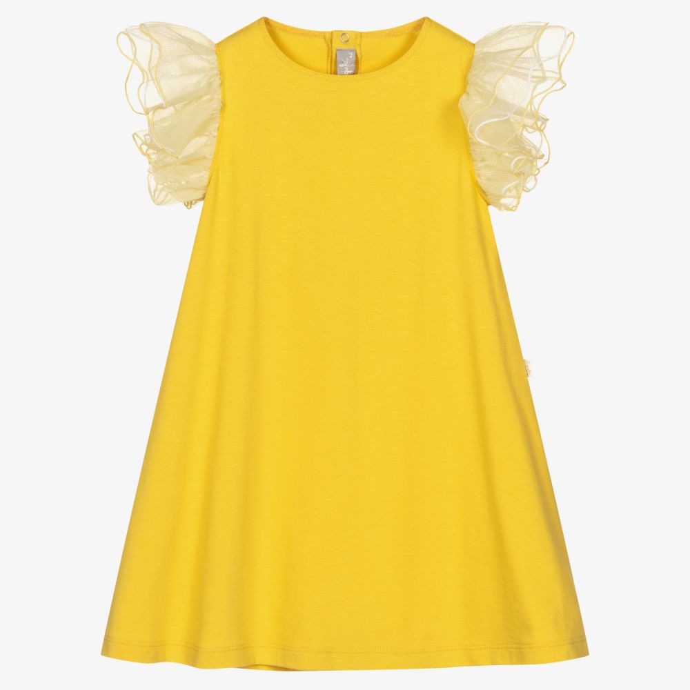 Il Gufo - Girls Yellow Cotton Dress | Childrensalon