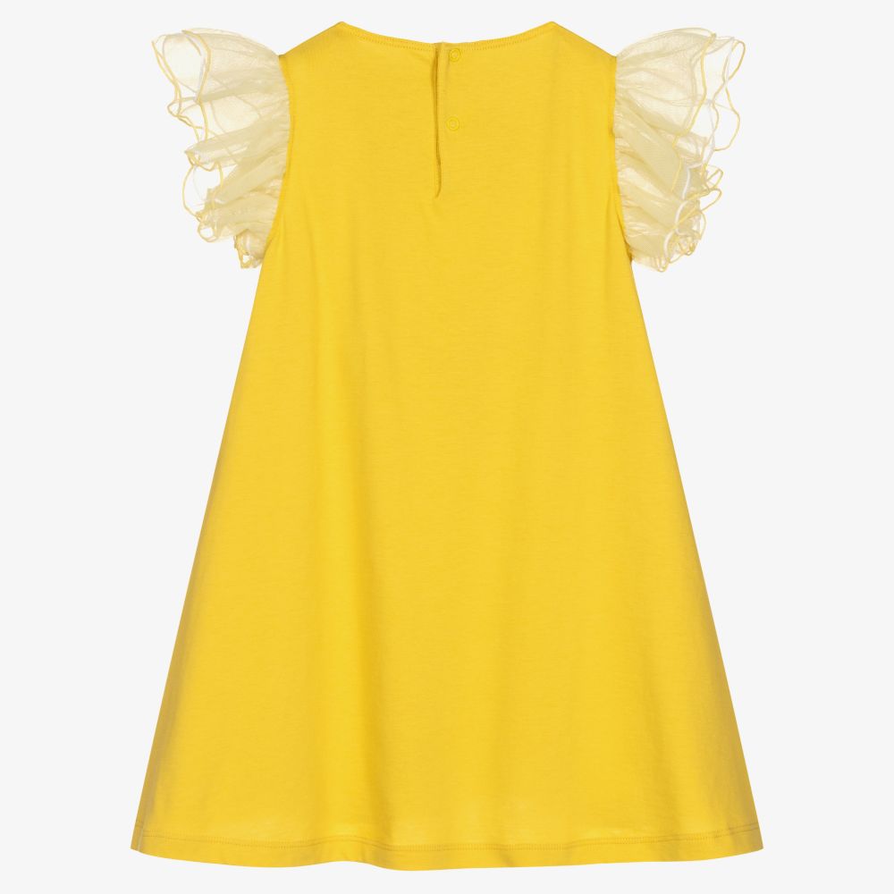 Il Gufo-Girls Yellow Cotton Dress | Childrensalon Outlet