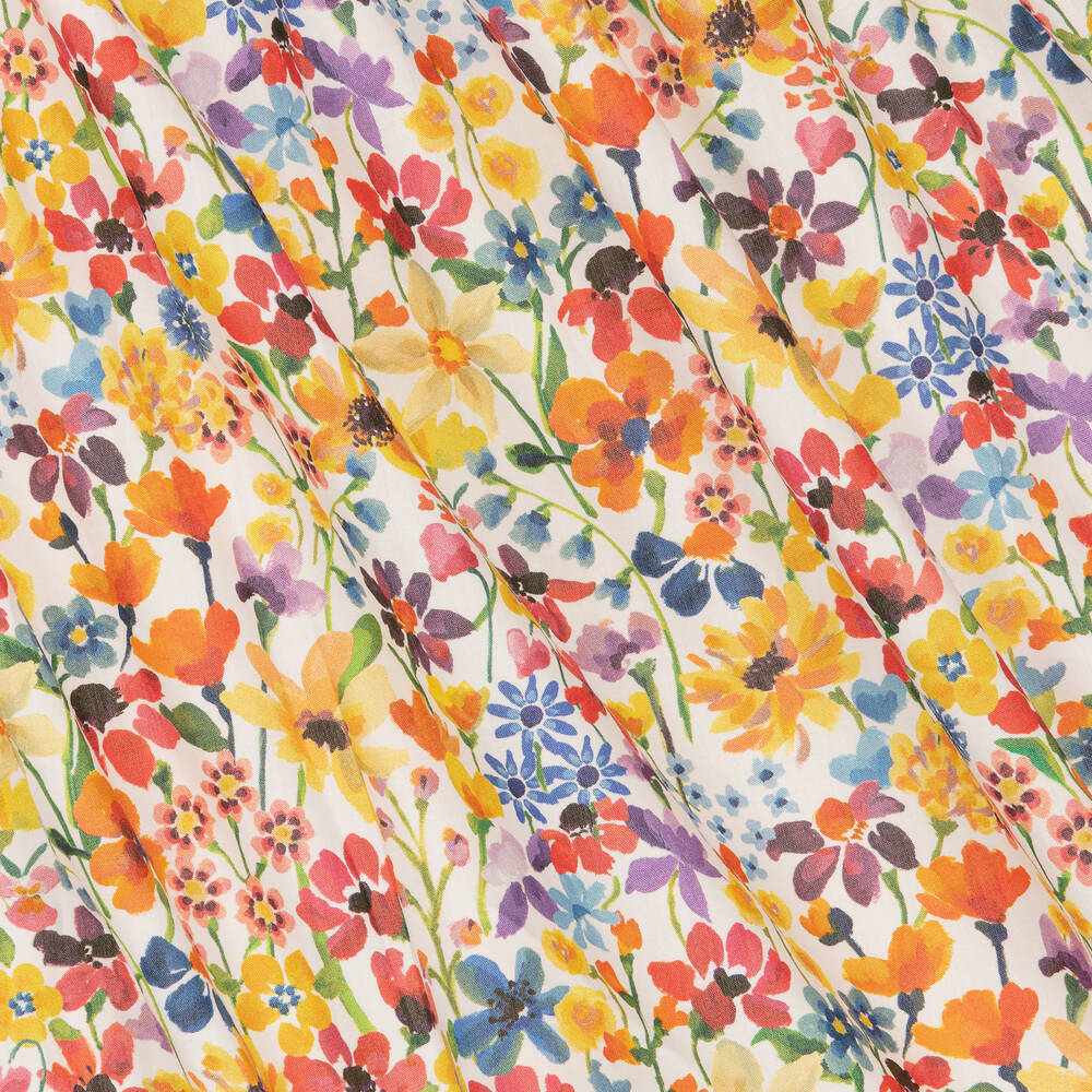 Il Gufo-Girls Yellow Floral Liberty Print Cotton Dress | Childrensalon Outlet