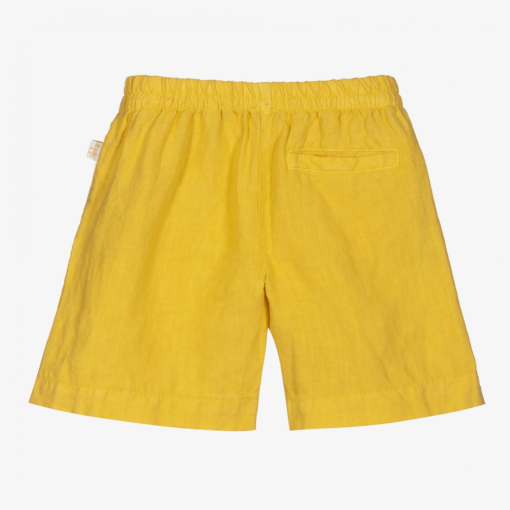Il Gufo-Girls Yellow Linen Shorts | Childrensalon Outlet