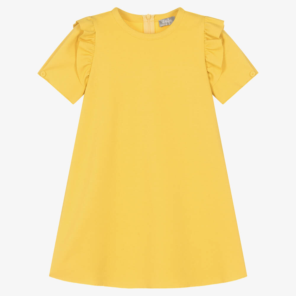 Il Gufo - Желтое трикотажное платье для девочек | Childrensalon