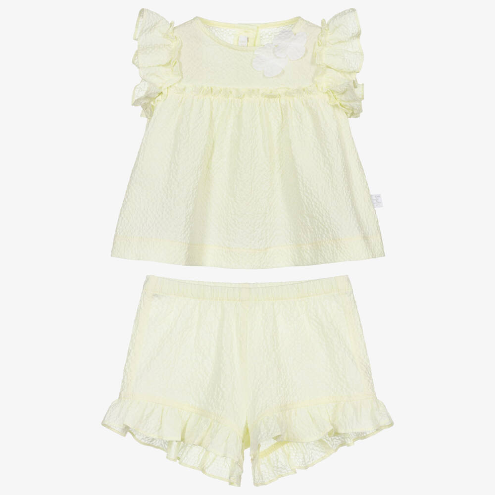 Il Gufo-Желтый комплект с шортами для девочек | Childrensalon Outlet